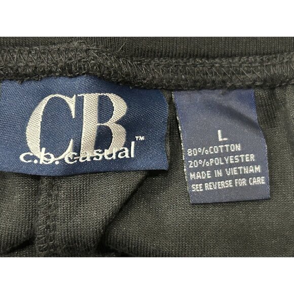 C.B. Casual Black Velvet Wide-Leg Pants With Elastic Waistband - Picture 6 of 9